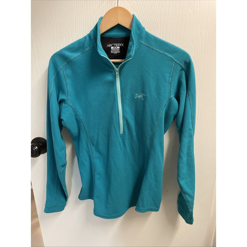 Arcteryx Delta LT Zip Neck Fleece Pullover Womens Medium Teal Blue Polartec
